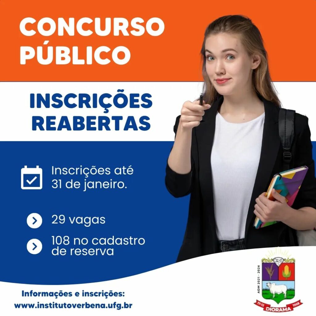 Concurso Público Inscrições Reabertas Prefeitura Municipal De Diorama